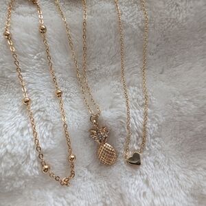 Gold Anklet Set (3 Pieces)